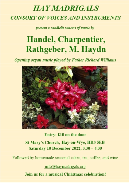 Christmas 2022 - Handel, Charpentier, Rathgeber, Haydn