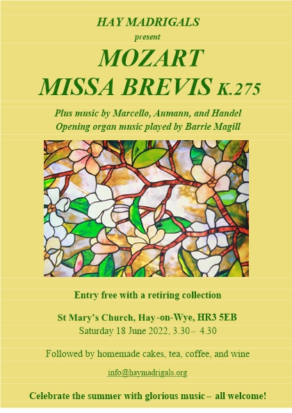 Summer 2022 - Mozart, Aumann, Handel